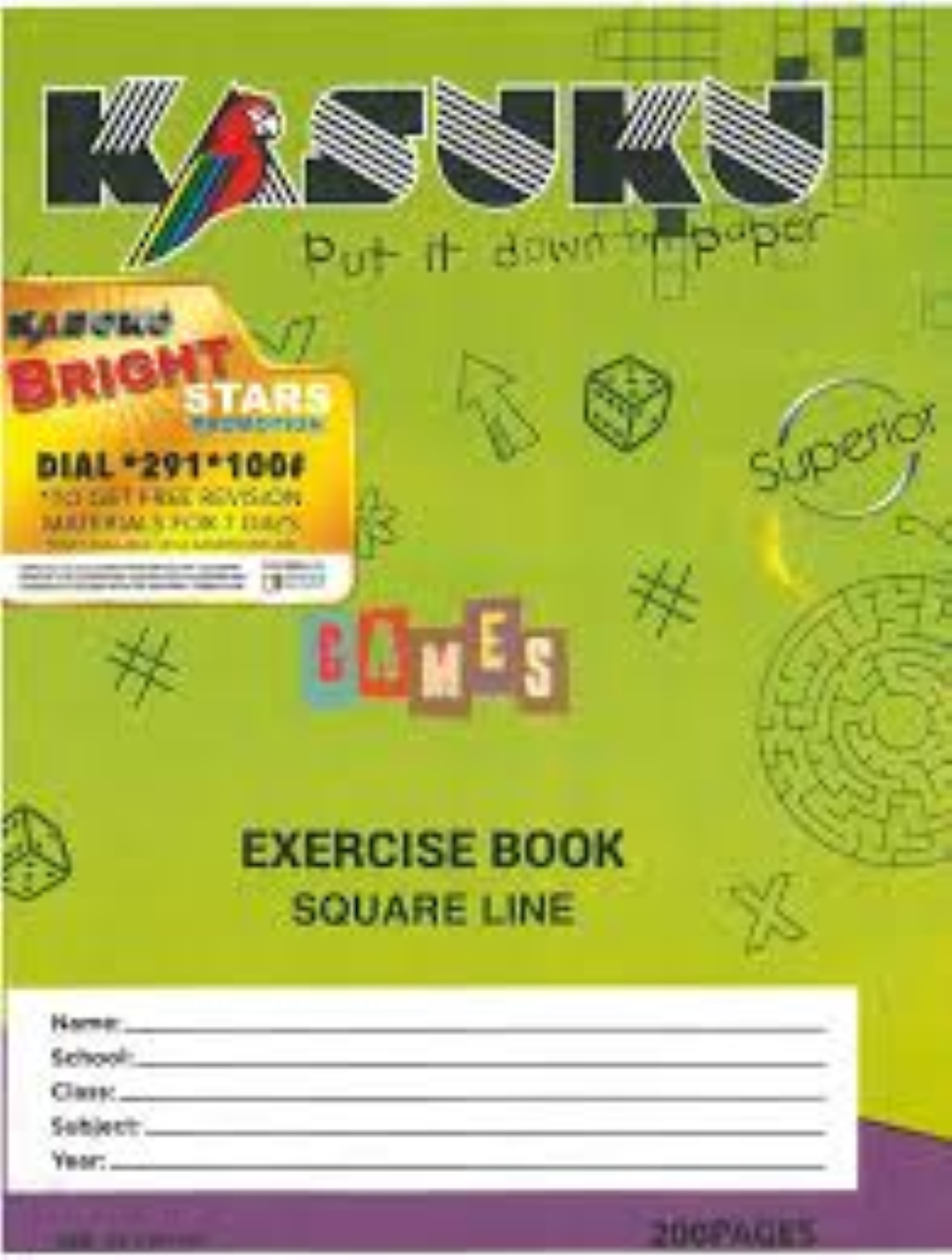 RAFIKI EXERCISE BOOK SQ 200PG
